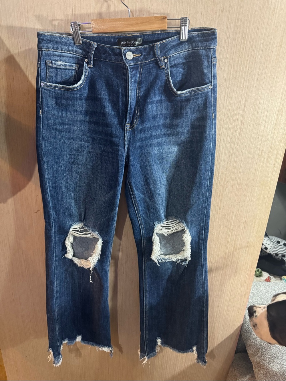Wild Out Boutique X Risen Jeans High Rise Distressed Straight-Leg Jeans Size 30